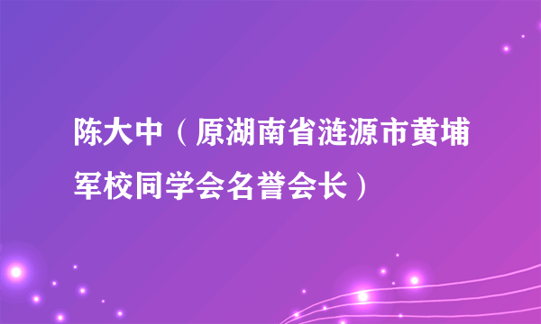 陈大中（原湖南省涟源市黄埔军校同学会名誉会长）