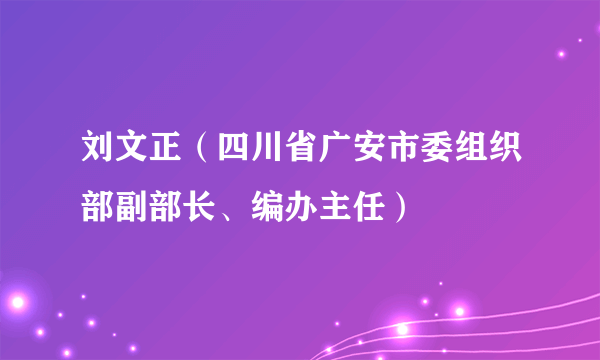 刘文正（四川省广安市委组织部副部长、编办主任）