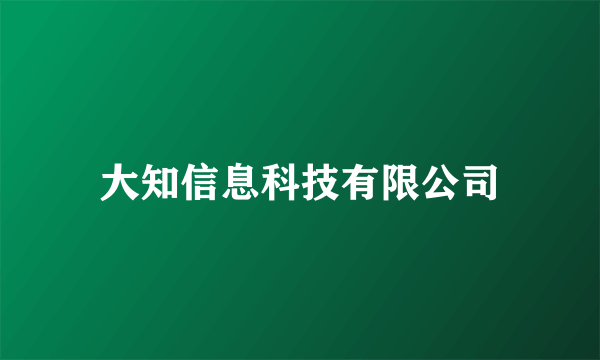 大知信息科技有限公司