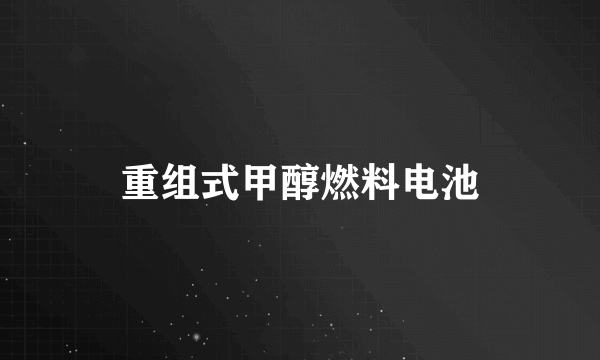 重组式甲醇燃料电池