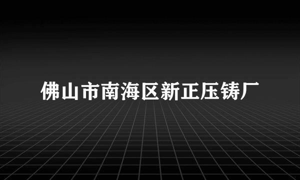 佛山市南海区新正压铸厂