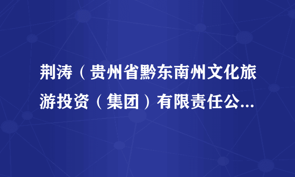 荆涛（贵州省黔东南州文化旅游投资（集团）有限责任公司原党委委员、副总经理）