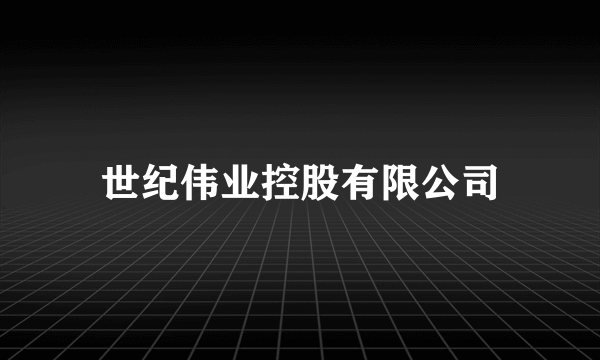 世纪伟业控股有限公司