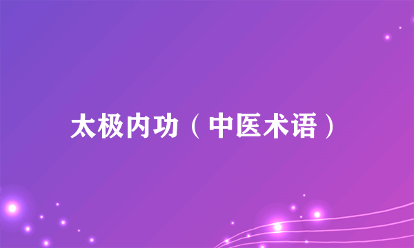 太极内功（中医术语）