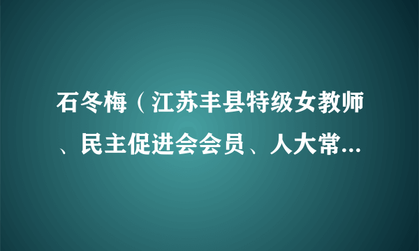 石冬梅（江苏丰县特级女教师、民主促进会会员、人大常委、政协常委）