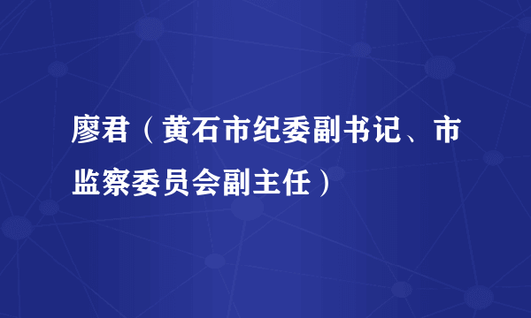 廖君（黄石市纪委副书记、市监察委员会副主任）