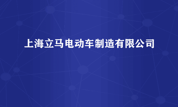 上海立马电动车制造有限公司