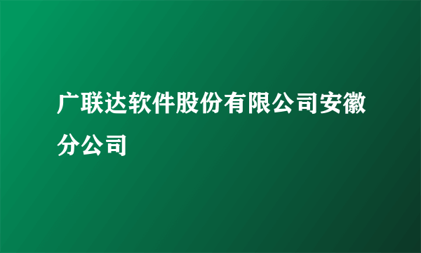 广联达软件股份有限公司安徽分公司