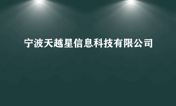 宁波天越星信息科技有限公司