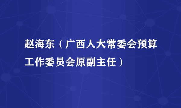 赵海东（广西人大常委会预算工作委员会原副主任）