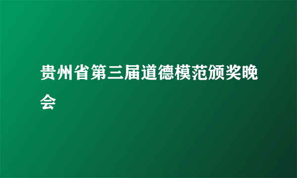 贵州省第三届道德模范颁奖晚会