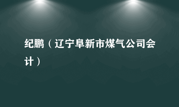 纪鹏（辽宁阜新市煤气公司会计）