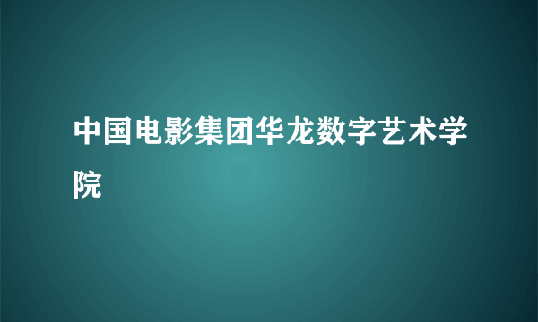 中国电影集团华龙数字艺术学院