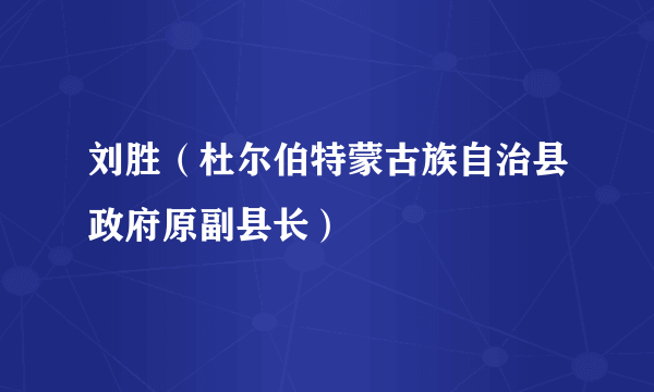 刘胜（杜尔伯特蒙古族自治县政府原副县长）