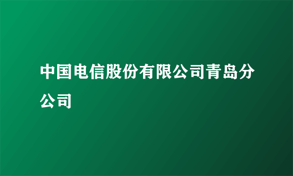 中国电信股份有限公司青岛分公司