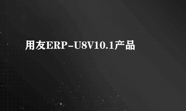 用友ERP-U8V10.1产品