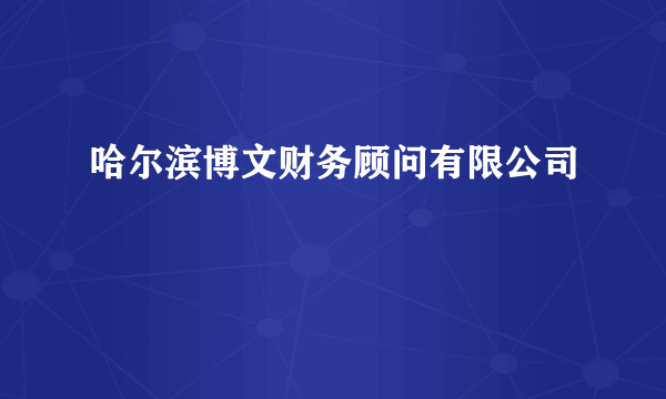 哈尔滨博文财务顾问有限公司