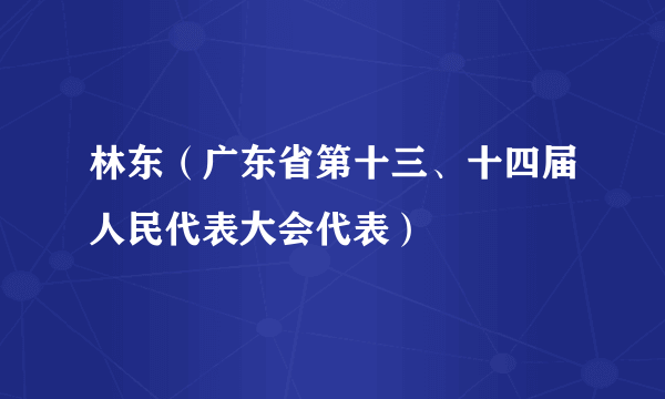 林东（广东省第十三、十四届人民代表大会代表）