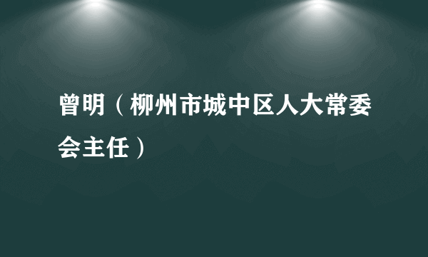 曾明（柳州市城中区人大常委会主任）