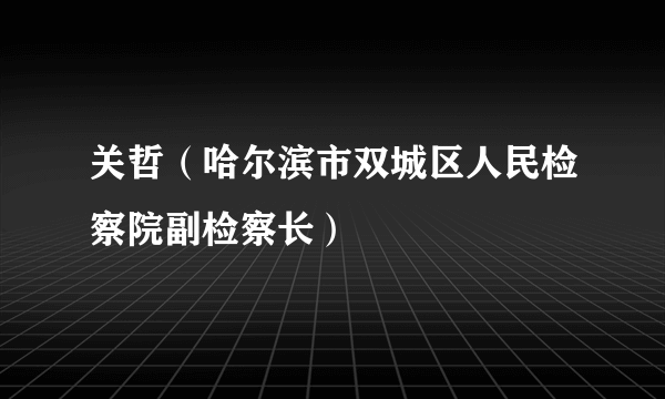 关哲（哈尔滨市双城区人民检察院副检察长）