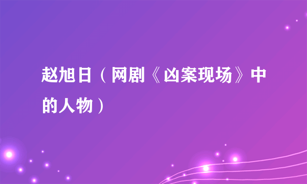 赵旭日（网剧《凶案现场》中的人物）