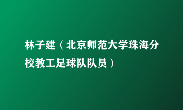 林子建（北京师范大学珠海分校教工足球队队员）