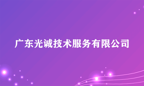 广东光诚技术服务有限公司