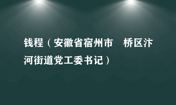 钱程（安徽省宿州市埇桥区汴河街道党工委书记）