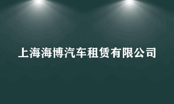 上海海博汽车租赁有限公司