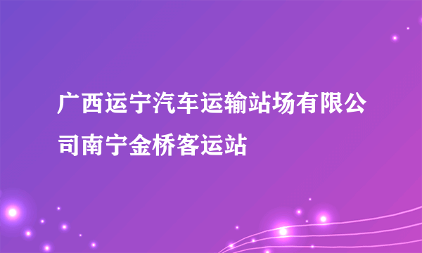 广西运宁汽车运输站场有限公司南宁金桥客运站