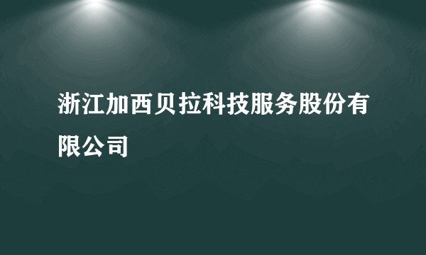 浙江加西贝拉科技服务股份有限公司