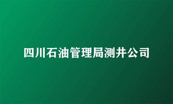 四川石油管理局测井公司