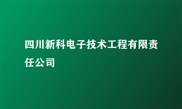 四川新科电子技术工程有限责任公司