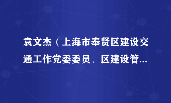 袁文杰（上海市奉贤区建设交通工作党委委员、区建设管理委副主任）