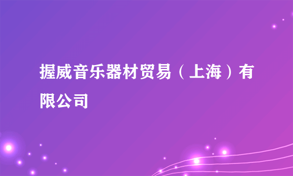 握威音乐器材贸易（上海）有限公司