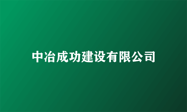 中冶成功建设有限公司