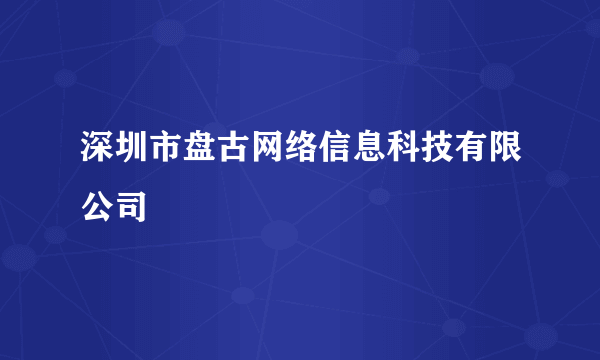 深圳市盘古网络信息科技有限公司