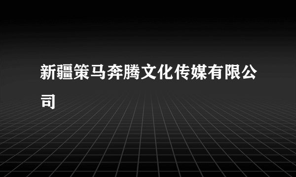 新疆策马奔腾文化传媒有限公司