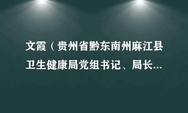 文霞（贵州省黔东南州麻江县卫生健康局党组书记、局长，县计划生育协会常务副会长（兼））