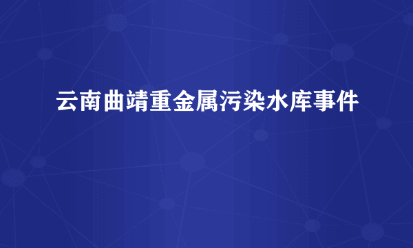 云南曲靖重金属污染水库事件