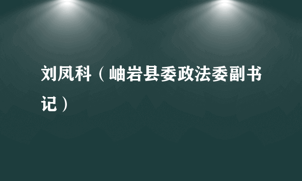 刘凤科（岫岩县委政法委副书记）