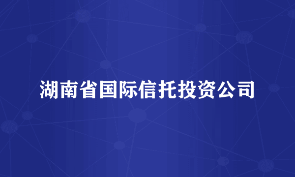 湖南省国际信托投资公司