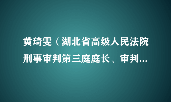 黄琦雯（湖北省高级人民法院刑事审判第三庭庭长、审判委员会委员）