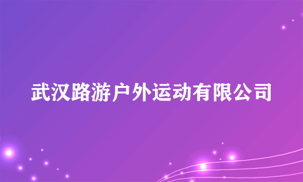 武汉路游户外运动有限公司