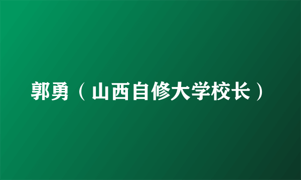 郭勇（山西自修大学校长）