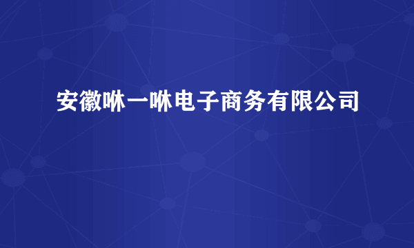 安徽咻一咻电子商务有限公司