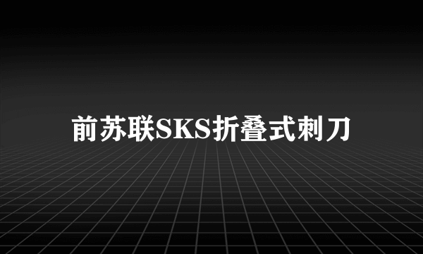 前苏联SKS折叠式刺刀