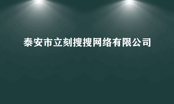 泰安市立刻搜搜网络有限公司