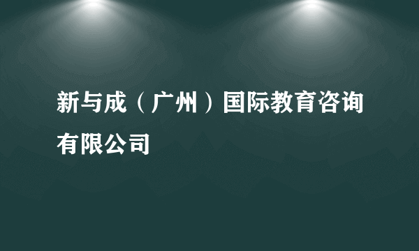 新与成（广州）国际教育咨询有限公司