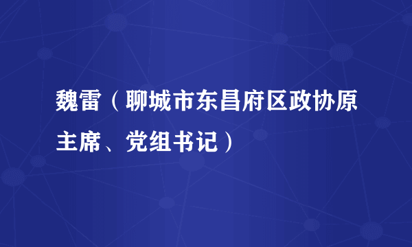 魏雷（聊城市东昌府区政协原主席、党组书记）